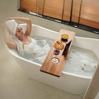 Tinamo Acacia Bathtub Caddy Tray Table | 35x9 Inch Large Bath Tub Wooden | - Image 5