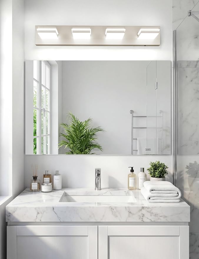 VOLISUN Modern Bathroom Vanity Light Fixtures, Brushed Nickel LED Bathroom - Image 5