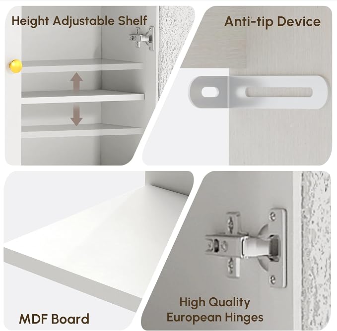 HMstone Over The Toilet Storage Cabinet, Arched Bathroom Organizer and Storage - Image 5