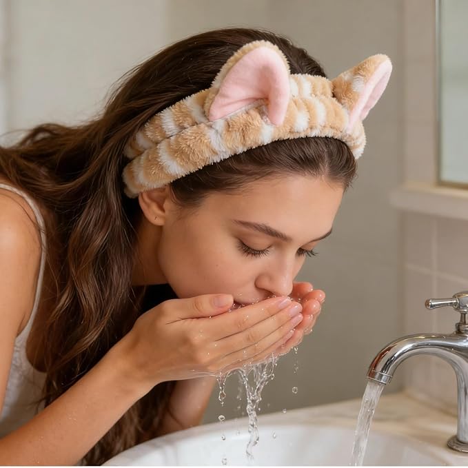 2 PCS Cute Cat Ear Spa Headband - Image 6