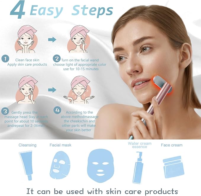 Red-Light-Therapy，Led Facial Light Therapy 7 Colors Eye Beauty Wand Face - Image 6