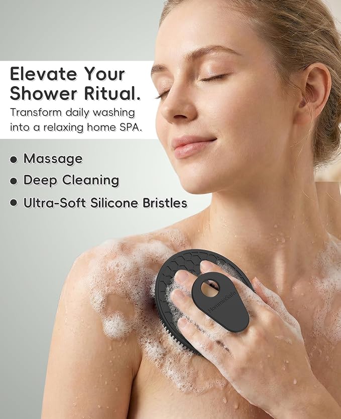 4 Pack Soft Silicone Shower Brush Body Wash Bath Exfoliating Skin Massage - Image 2