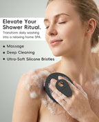 4 Pack Soft Silicone Shower Brush Body Wash Bath Exfoliating Skin Massage - Image 2