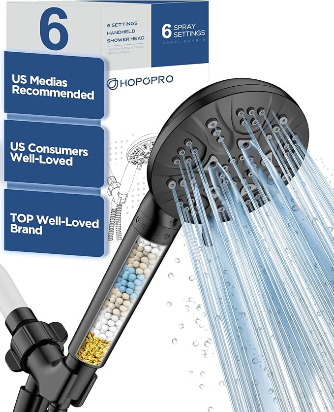 6-Mode High Pressure Handheld Shower Head by HOPOPRO