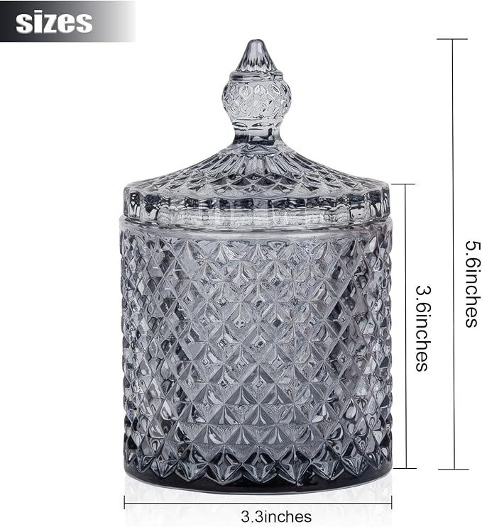 2 Pack Qtip Holder Thick Glass Apothecary Jars - Image 3