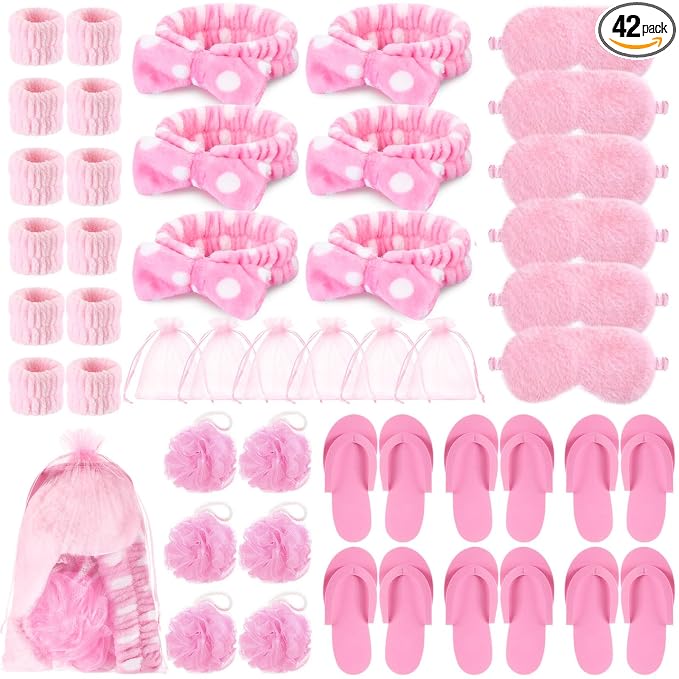 Moucuny 42 Pcs Summer Spa Sleepover Party Supplies Bulk by Moucuny