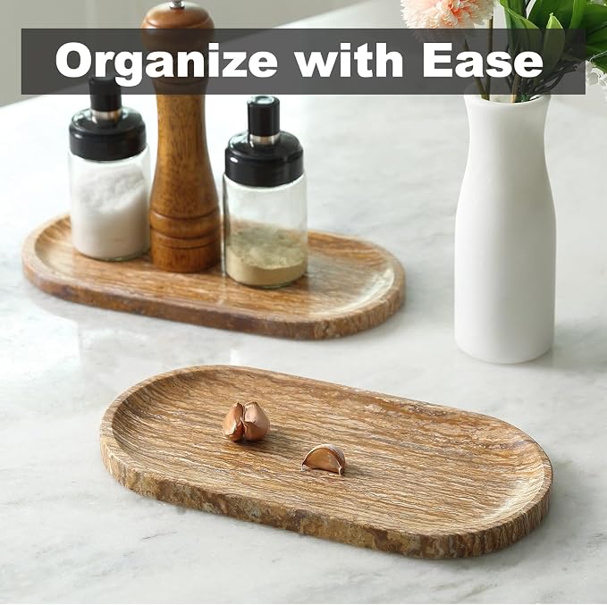 Koville Turkish Natural Marble Tray, Catchall Tray - Image 5