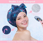 2 PCS Waterproof Shower Caps, Oversized Adjustable Hair Cap - Image 4