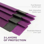 CSD Colo 30 Pcs Purple Disposable Face Masks, 3 Ply Adult Mask - Image 4