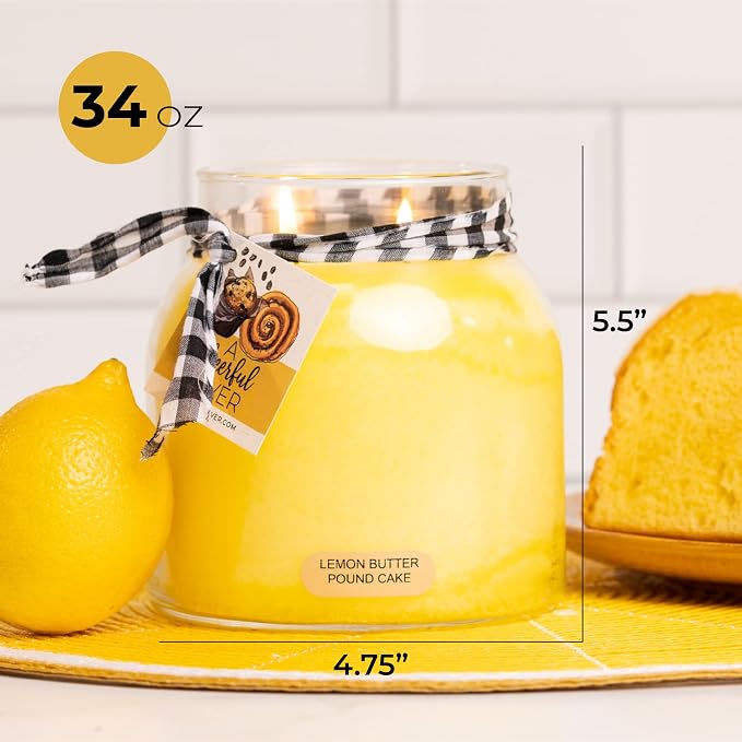 A Cheerful Giver — Lemon Butter Pound Cake - 34oz Papa Scented Candle Jar - - Image 6