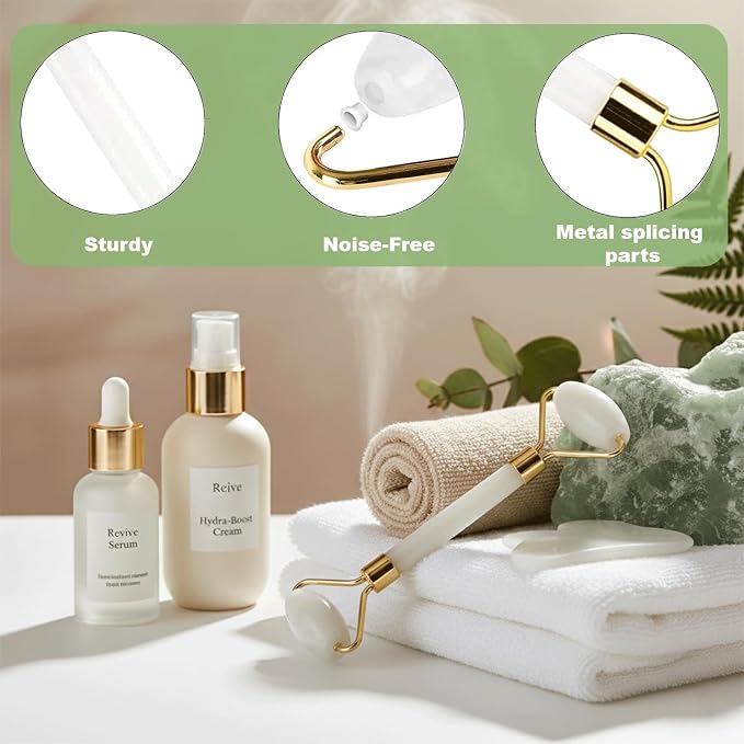 Gua Sha & Jade Roller Facial Tools Face Roller and Gua Sha Set - Image 7
