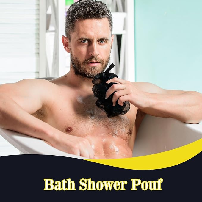 Boao 6 Pcs Bath Shower Pouf Sponge Mesh Pouf Shower Ball Exfoliating Body - Image 3