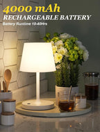 Kakanuo White Cordless Shower Lamp Waterproof, Rechargeable Table Lamp - Image 3