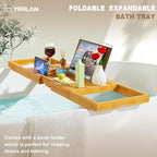 Yirilan Bathtub Trays for Tub, Bath Tray, Foldable Bathtub Caddy - Image 6