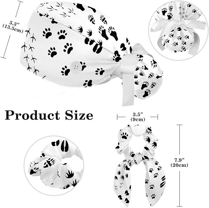 Adjustable Brown Dachshund Dog Blue Surgical Scrub Cap - Image 2