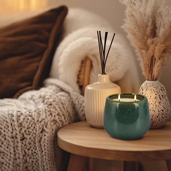 1 Pack Soy Wax Green Ceramic 2-Wick Outdoor Citronella Candles– Long Burning - Image 8