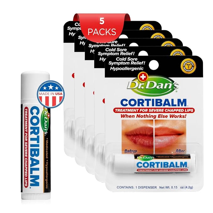 Dr. Dan's Cortibalm-5 Pack- for Dry Cracked Lips- Healing Lip Balm for Severely - Image 5
