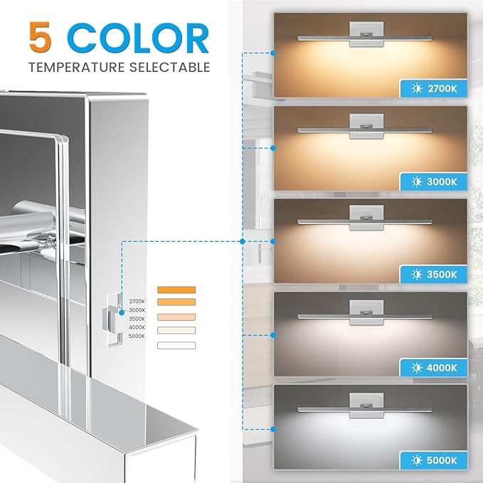 VOLISUN Modern Bathroom Vanity Light 24 inch, 14W Dimmable 5CCT Led Bathroom - Image 3