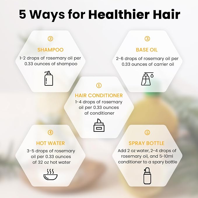 HIQILI Rosemary Essential Oil, Add to Shampoo & Conditioner, 100% Pure & Natural - Image 8