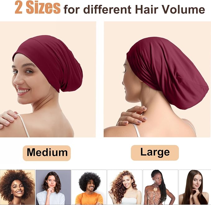 Satin Bonnet for Sleeping Night Cap, Adjustable Satin Lined Silk Bonnets Sleep - Image 2