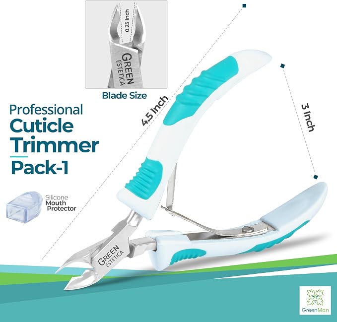 Cuticle Trimmer with Non-Slip Grip Handle Professional Stainless Steel Cuticle - Image 2