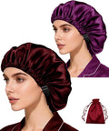 3Pcs Hair Bonnets For Sleeping Satin Bonnet For Women Silk Bonnets Womens Curly by WJingYiJia
