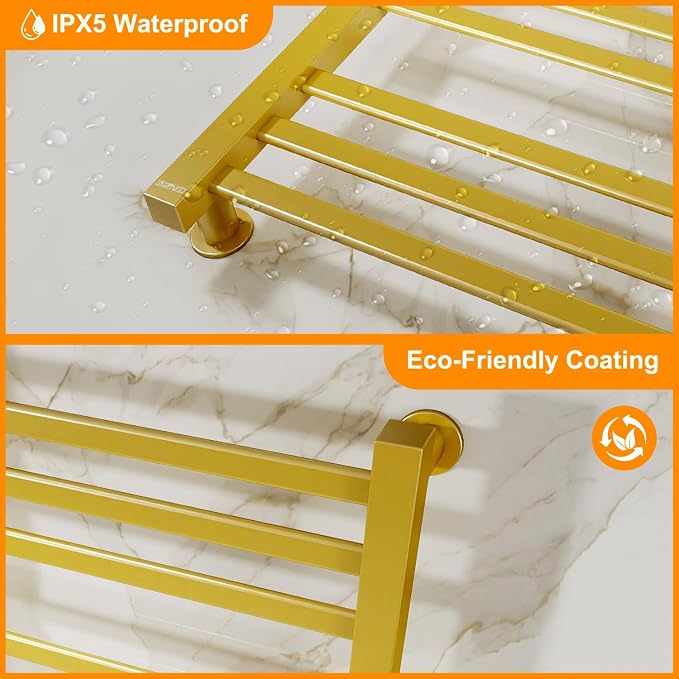 ENZE Smart Heated Towel Rack, 12-Bar Wall-Mounted Electric Towel Warmer 320W - Image 7