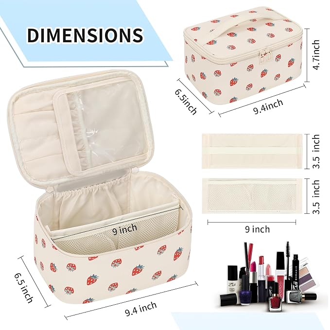 OCHEAL Makeup Bag, Travel Makeup Organizer Bag, Large Capacity Cosmetic Bags - Image 5