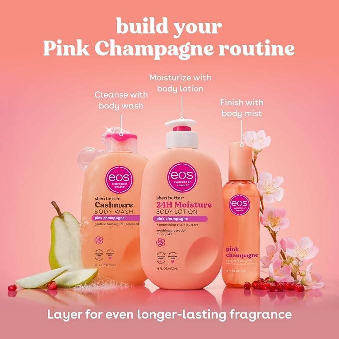 eos Shea Better Body Lotion Pink Champagne, 24-Hour Moisture Skin Care - Image 9
