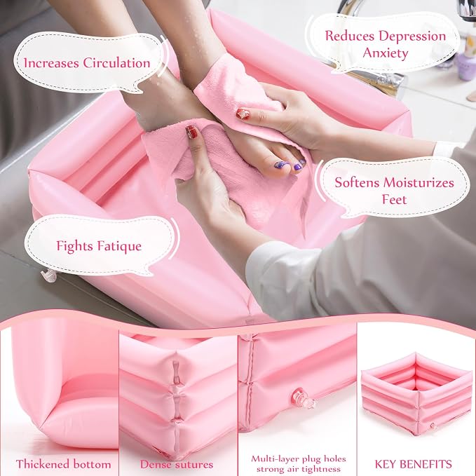 FillTouch 12 Pcs Foot Spa Kit for Girls Kids 12.5''x12.5''x8.3'' Foot Care Bath - Image 4