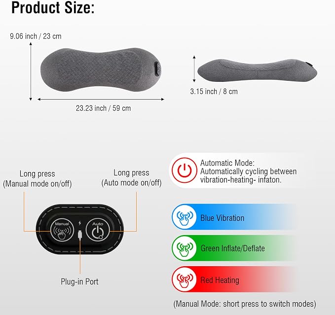 USUIE 3-in-1 Rechargeable Electric Lumbar Support Pillow - Image 7