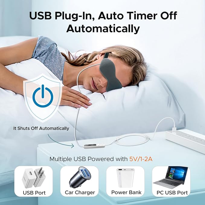Ezona Heated Eye Mask, Warm Eye Compress Mask - Image 6