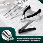 FVION Ingrown Toenail Tools Kit 5 Pcs, Toenail Clippers - Image 6