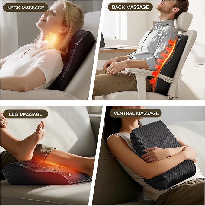 Back Massager with Heat, 4D Kneading Electric Massager - Image 8