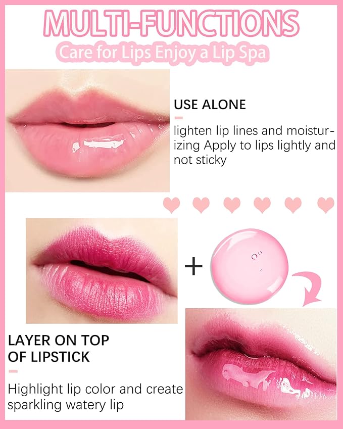 Hydrating Plumping Lip Glow Oil, Shine Tinted Lip Gloss, Glow Reviver Lip Oil - Image 3