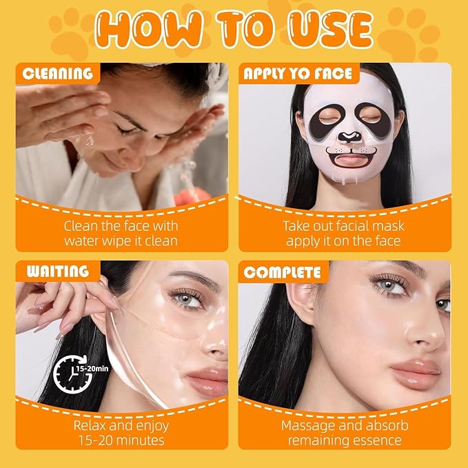 9 Packs Animal Character Facial Masks, Deep Hyrating Spa Masks - Image 7