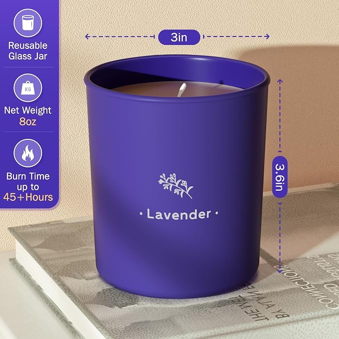 Lavender Candles for Home Scented, 8 oz Scented Candles Present, Made - Image 4