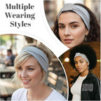2 Pack Women Cotton Stretch Headband, Soft Breathable Hijab Cap, Wide Elastic - Image 5