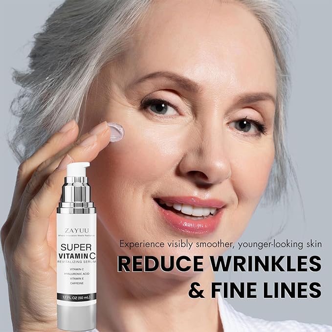 Super Vitamin C Face Serum for Mature Skin: Hydrating Brightening Formula - Image 3