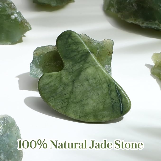 rosenice Gua Sha Scraping Massage Tool Natural Jade Guasha Board - Image 2