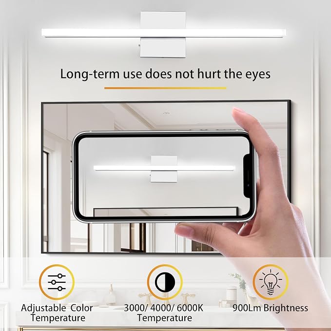 LED Bathroom Vanity Light 16in 3 Color Temperature Over Mirror Lighting Fixture - Image 4