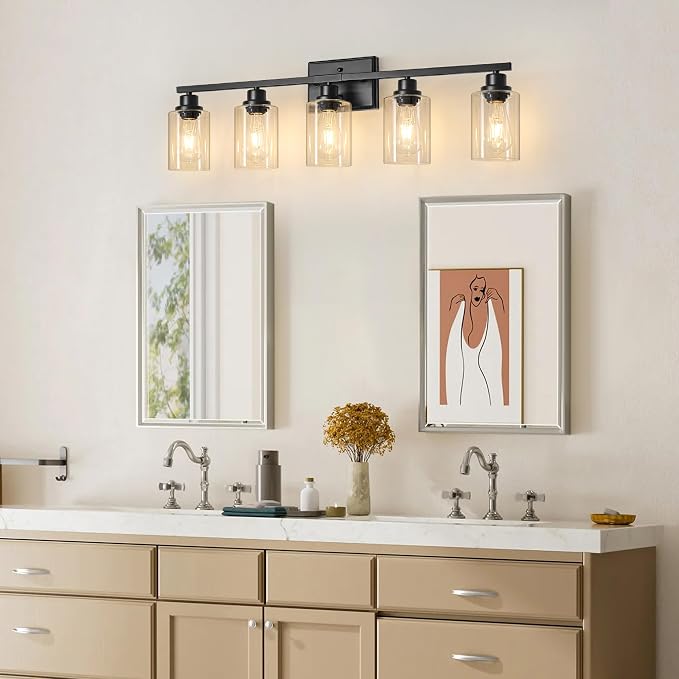 Ascher 5-Light Bathroom Light Fixtures, 33 Inch Vanity Lights - Image 2