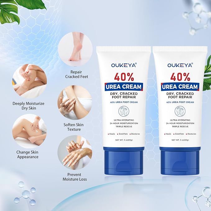 OUKEYA Urea Cream 40 Percent Tube 3 Oz, Foot & Hand Cream - Image 6