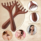 ProSuites 3 Pcs Wooden Head Scalp Massager Comb, Head Massage Tool - Image 4