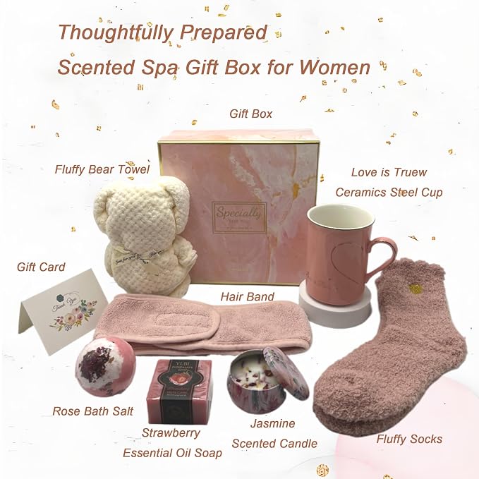 Spa Gift Baskets for Women, Luxury Self Care Gifts for Mom, Get Well Soon Gifts - Image 2