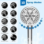Hibbent cUPC Certified 13'' Shower Head Combo, High Pressure 5 Spray Rainfall - Image 3
