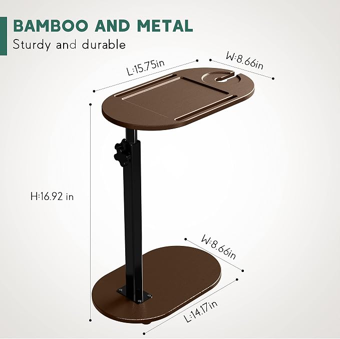 Yumkfoi Bamboo Bathtub Tray Table - Image 6