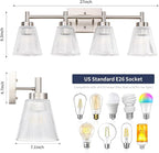 OCIOC 4-Light Vanity light fixtures, Brushed Nickel Vanity lights over mirror - Image 3
