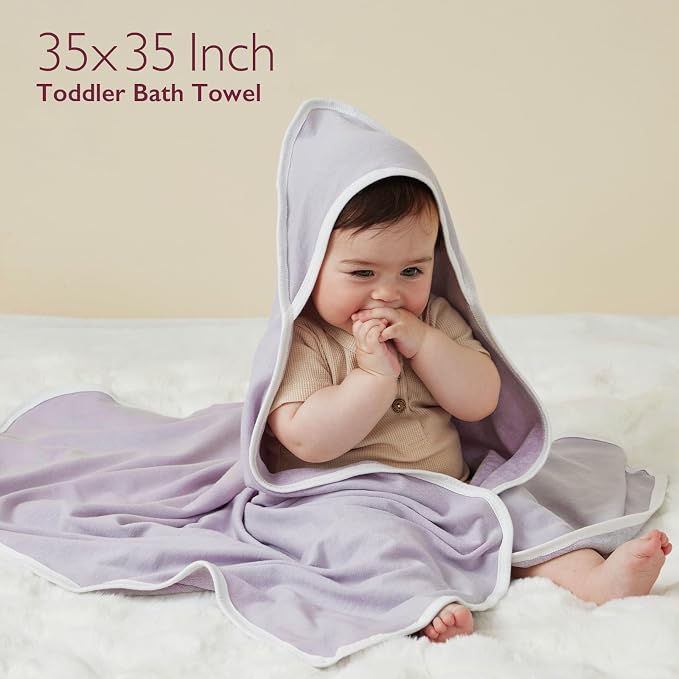 Momcozy Hooded Baby Towel, 2 Pack and Cotton Bath Towel - Image 6