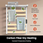 Tower Warmer Rack, 6 Bars Stainless Steel Wall Mounted Electric Heated Towel - Image 2
